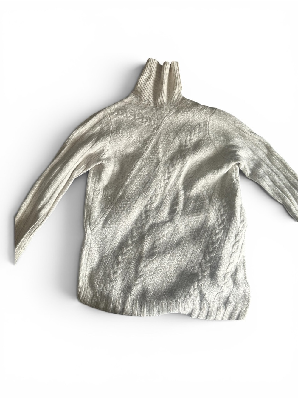 Milly Cream Cable Turtleneck Sweater US S